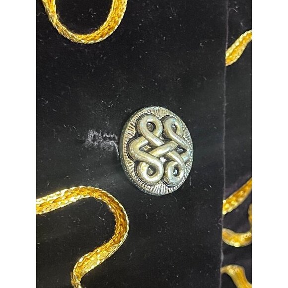 Cervelle Jacket M Black Vintage Artsy Metallic Mature Neutral Office Military - Picture 5 of 15